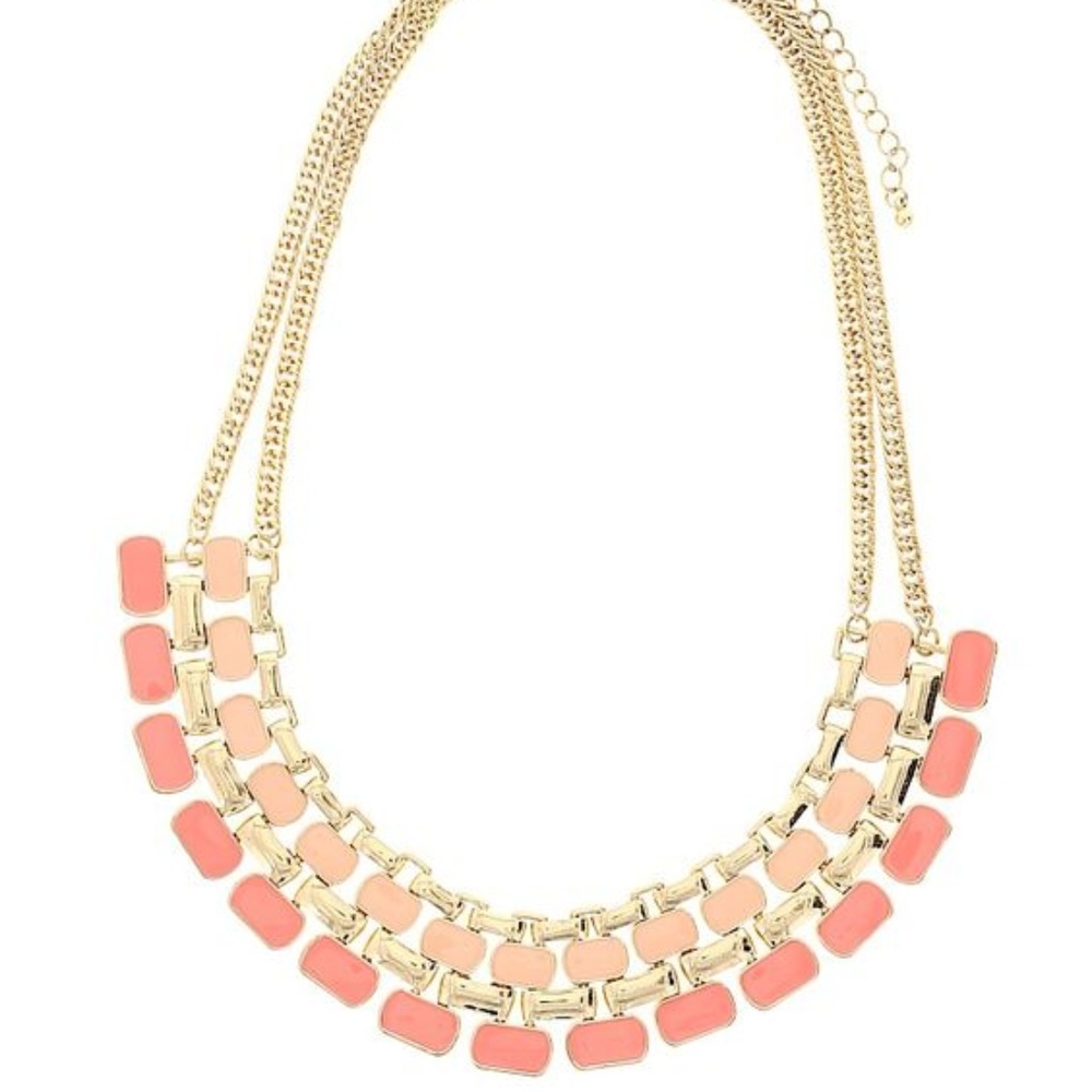 Coral and Peach Statement Necklace
